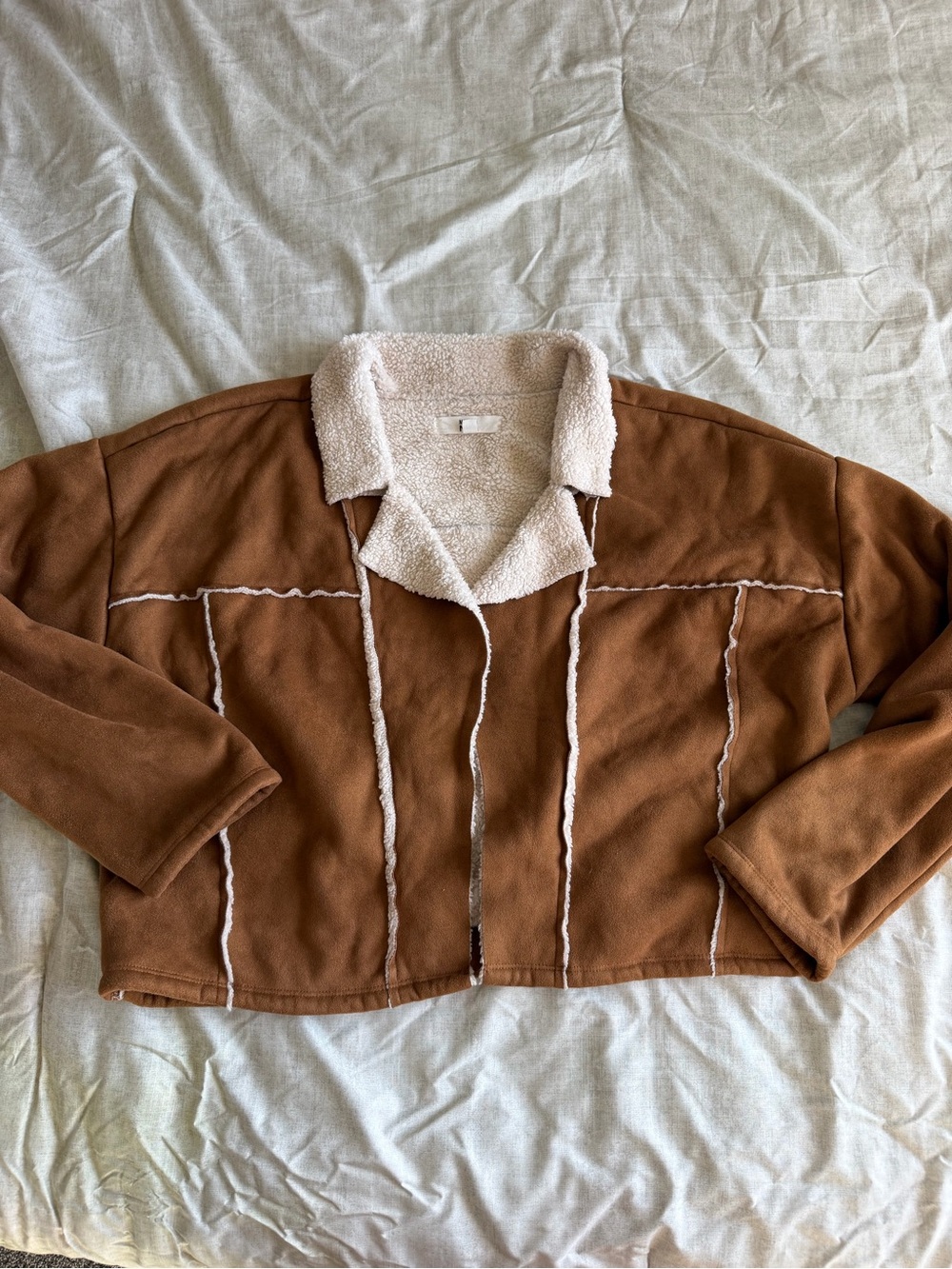 Madden NYC Brown Faux Suede Sherpa Lined Jacket (XXL)
